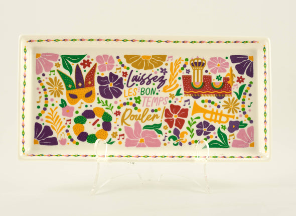 Floral Mardi Gras Tray