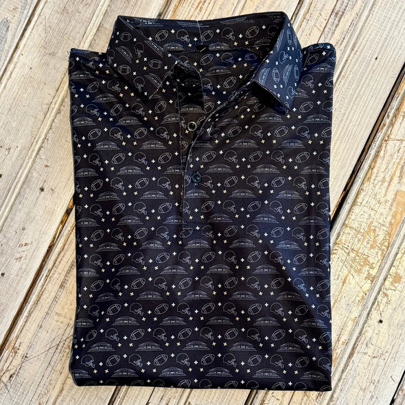 Men's Black And Gold Game Day Polo (S-XXL)