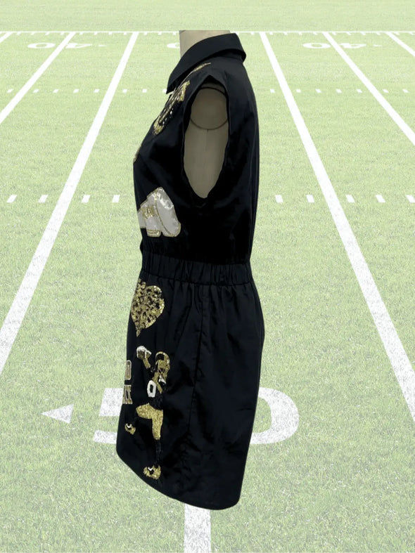 Louisiana Game Day Romper In Purple Or Black