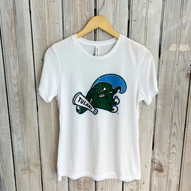 Women's Tulane Angry Wave Crewneck Tee (S-XXL)