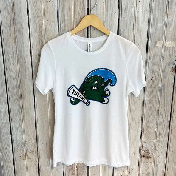 Women's Tulane Angry Wave Crewneck Tee (S-XXL)