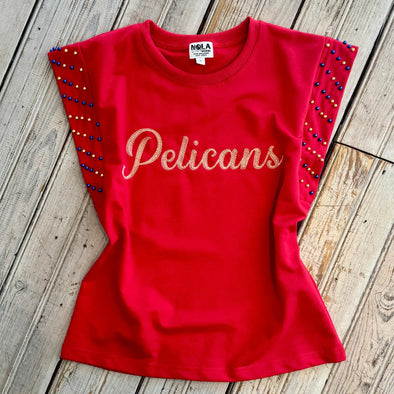 Pelicans Pearl Flutter Sleeve Top (S-XXXL)