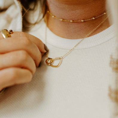 Two Ring Gold Necklace