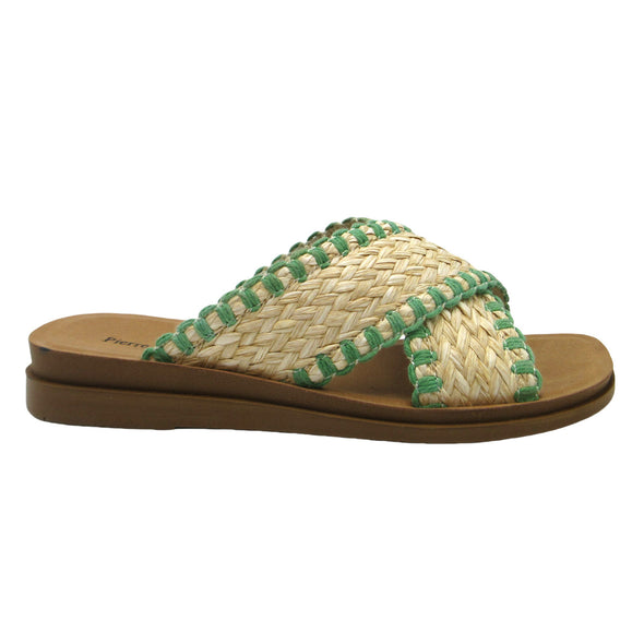 Caliso Sandals In Fuchsia, Natural Or Emerald