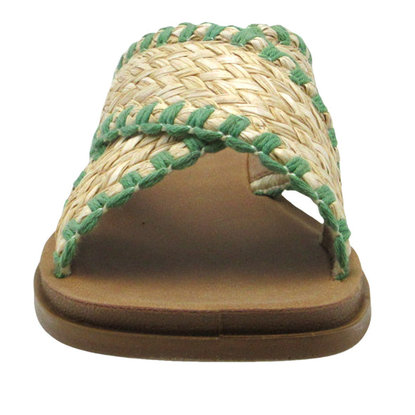 Caliso Sandals In Fuchsia, Natural Or Emerald