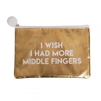 More Middle Fingers Gold Cosmetic Bag