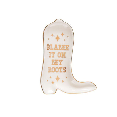 Blame It On My Roots Ceramic Trinket Tray