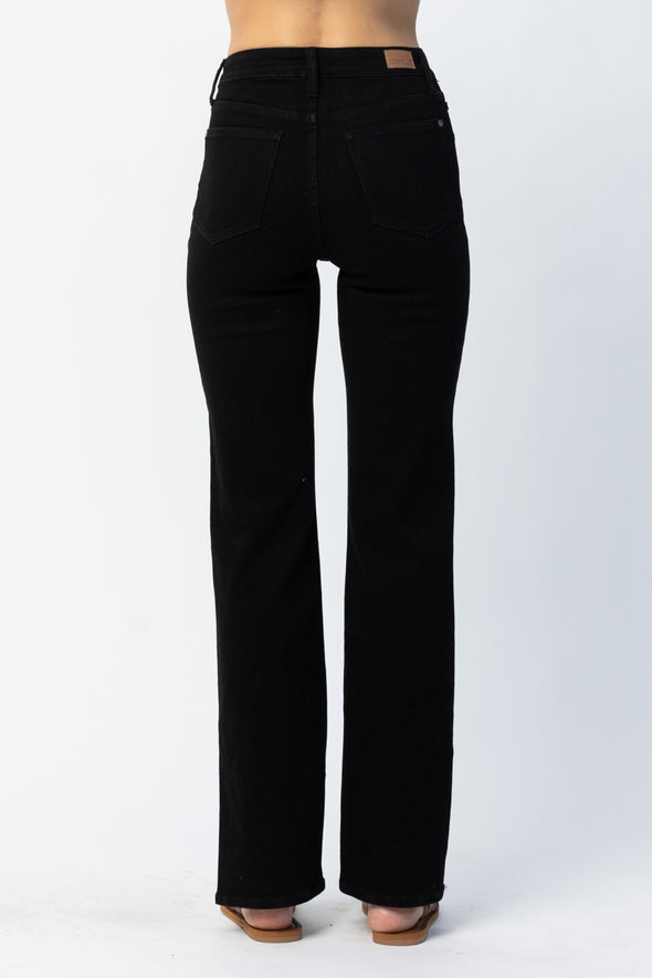 High Waisted 90s Black Jeans with Slits