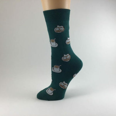 Beignet and Coffee Nola Themed Socks