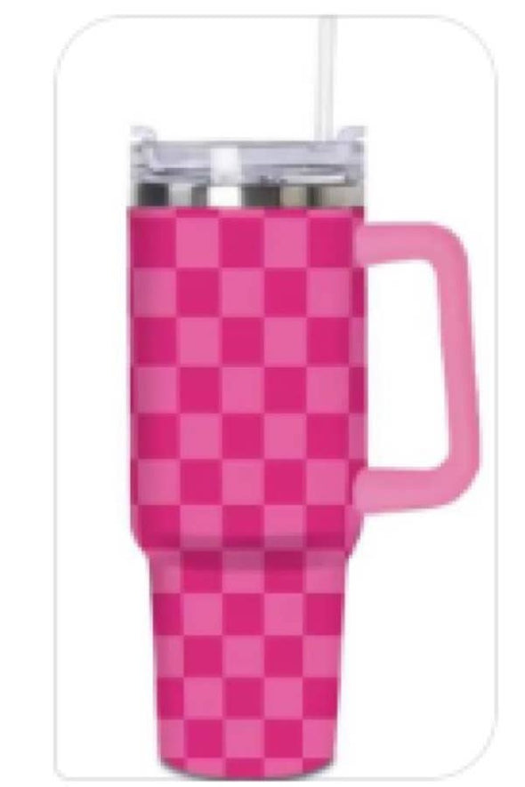 Daily Quencher Pink Check Tumbler