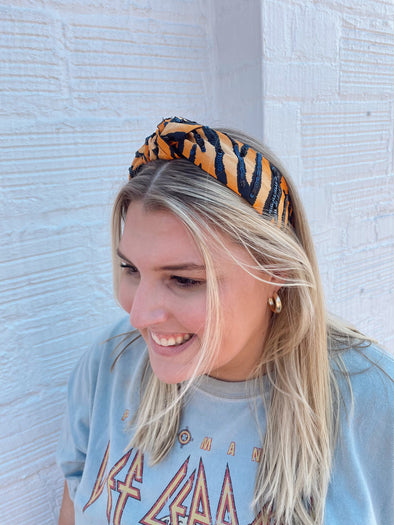 Tiger Print Knot Headband