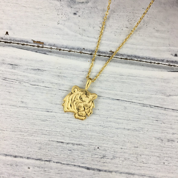 Tiger Head Charm Necklace