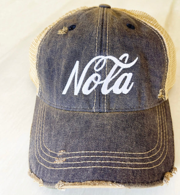 Navy Nola Vintage Trucker Hat