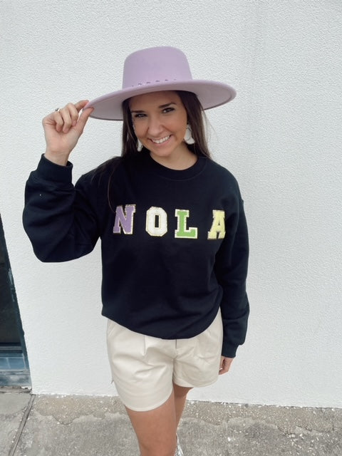NOLA Varsity Letter Mardi Gras Sweatshirt