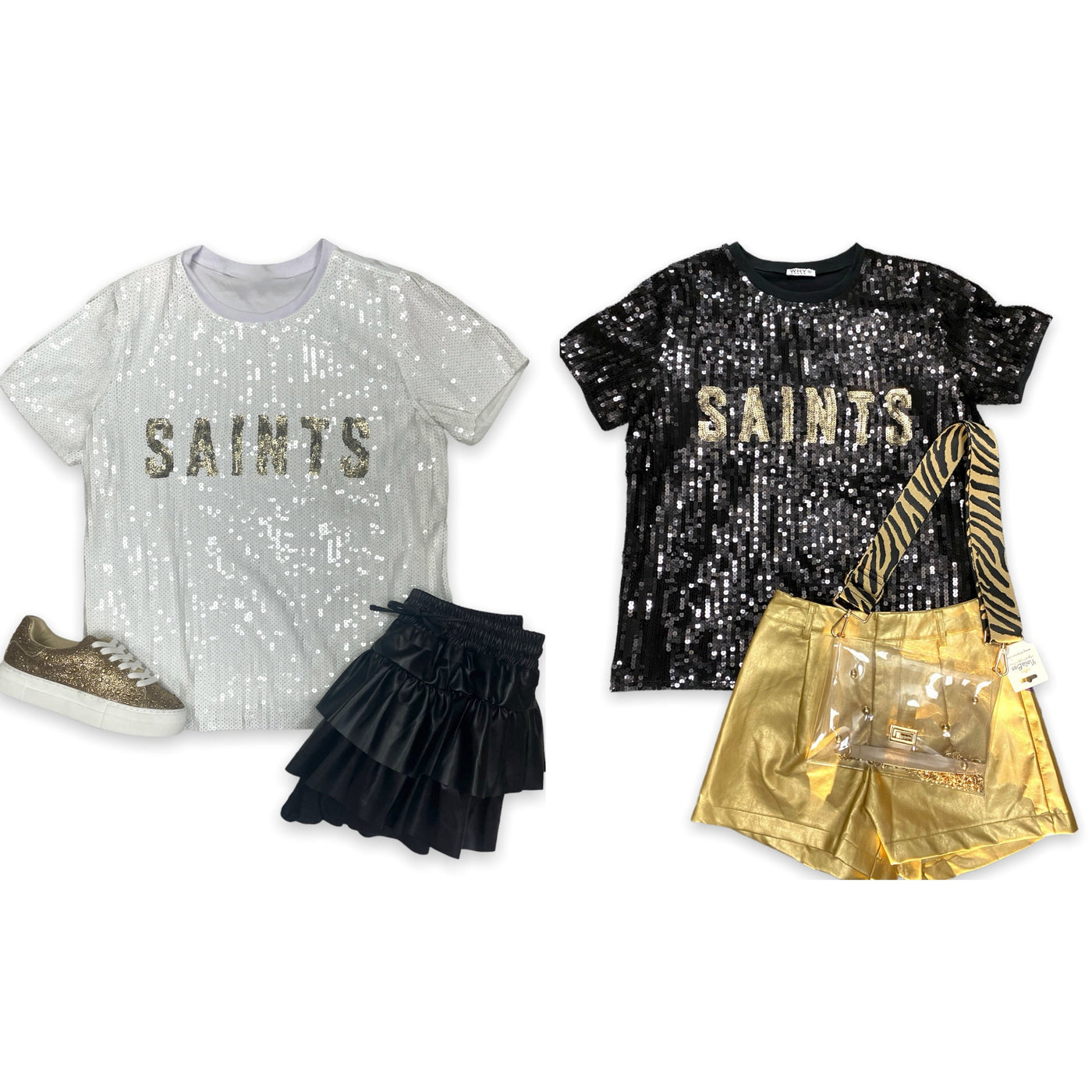 Why Dress All Sequin Saints Top White / XXL