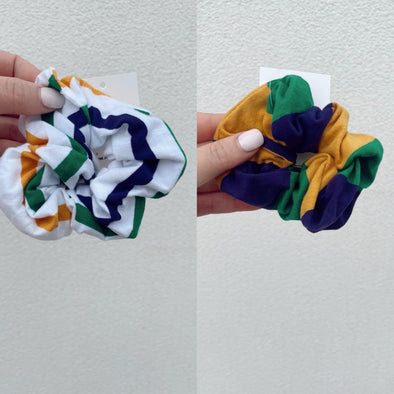 Mardi Gras Cotton Scrunchie