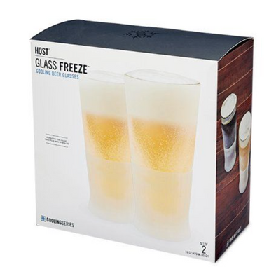 Glass Freeze Beer Glass (set of two)