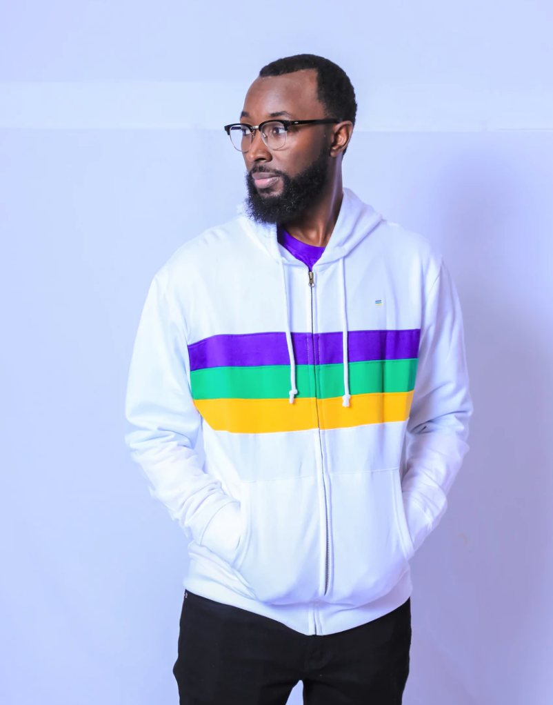 Hoodie with rainbow stripe hot sale