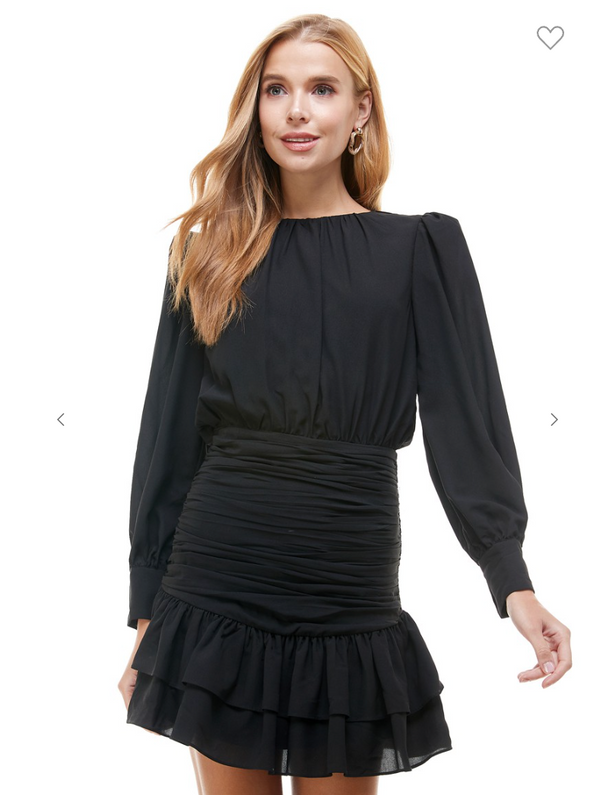 Penelope Long Sleeve Ruched Dress