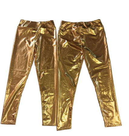 Metallic Junior Leggings in Gold or Purple