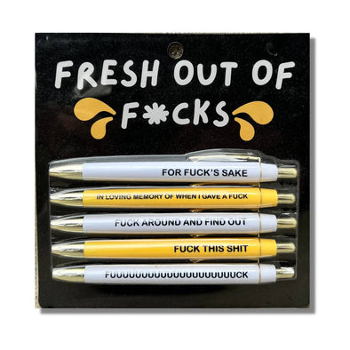 Fresh out of F*cks Pen Set (funny, sweary, office, gift)
