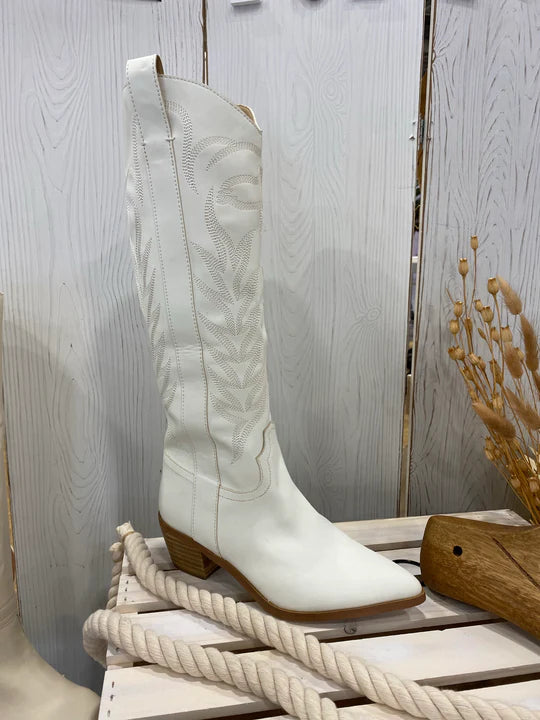 Beth Cowgirl Boot In White Or Black